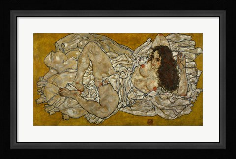 Framed Reclining Woman, 1917 Print