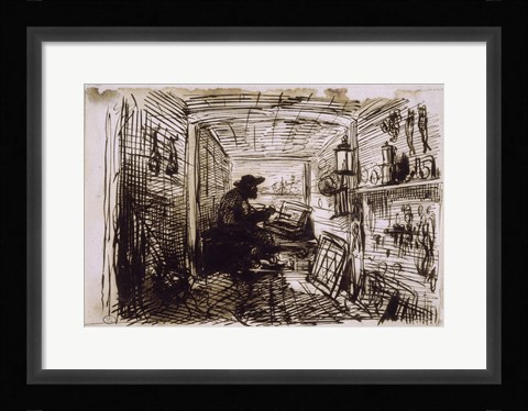 Framed Studio On The Boat,  c. 1860 Print