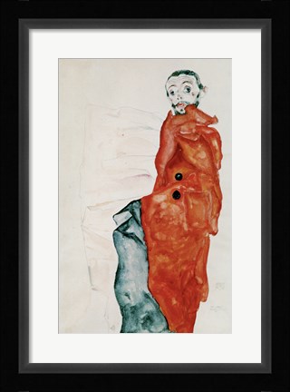 Framed Self Portait As A Prisoner ""Ich Liebe Gegensaetze"" (I Love Antitheses), 1912 Print