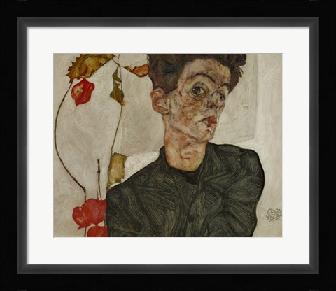 Framed Self-Portrait With Chinese Lantern And Fruits, 1912 Print