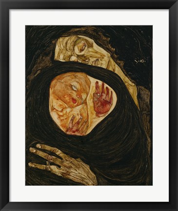 Framed Dead Mother, 1910 Print