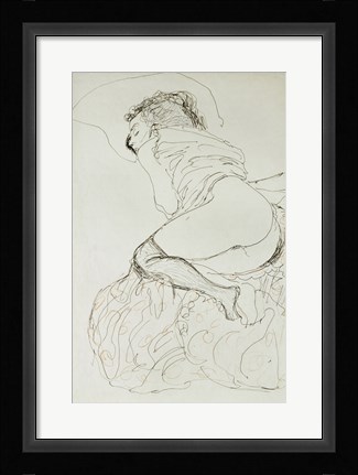 Framed Liegender Halbakt Nach Links - Female Nude, 1912-1913 Print
