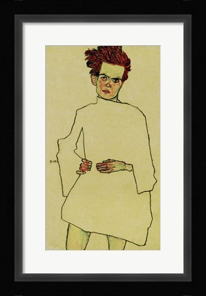 Framed Selfportrait With Shirt, 1910 Print