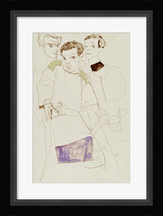 Framed Triple Self Portrait, 1913 Print