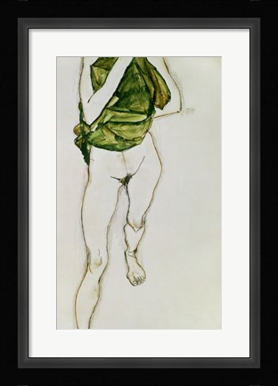 Framed Striding Torso In Green Shirt, 1913 Print