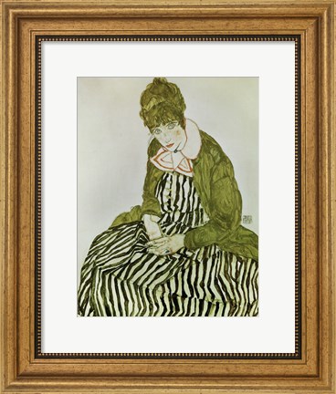 Framed Edith Schiele Seated, 1915 Print