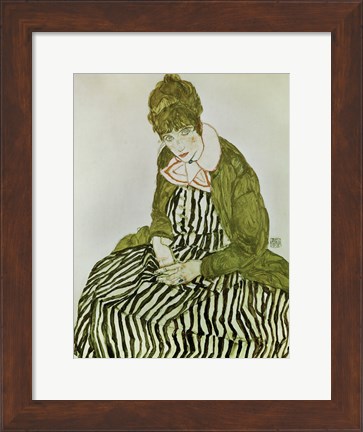 Framed Edith Schiele Seated, 1915 Print