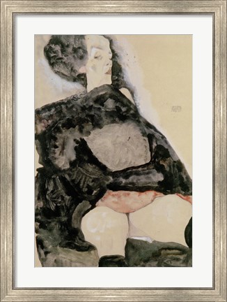 Framed Woman In Black, 1911 Print