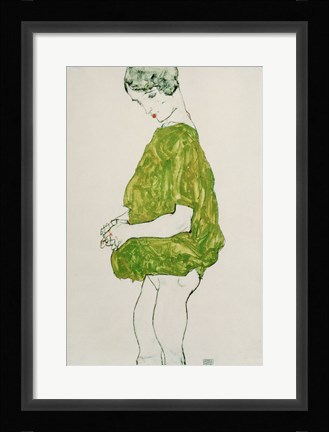 Framed Woman Standing with Hands Clasped, 1914 Print