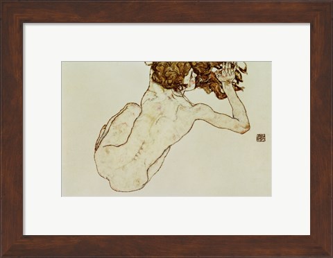 Framed Crouching Nude Print