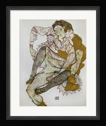 Framed Seated Couple (Egon Und Edith Schiele), 1915 Print