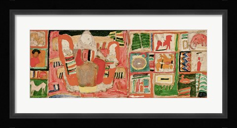 Framed Mother with Children, Flanked by Toys and Ornaments, 1915 Print