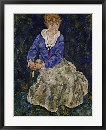 Framed Portrait of Edith Schiele Print