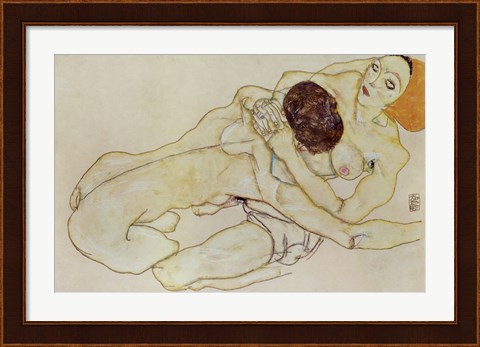 Framed Two Girls (Lovers), 1914 Print