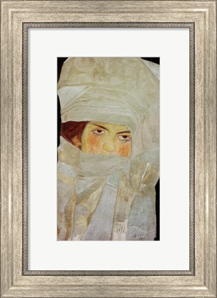 Framed Artist&#39;S Sister Melanie With Silver-Colored Scarves, 1908 Print
