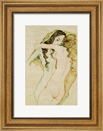 Framed Zwei Frauen In Umarmung [Two Women Embracing], 1911 Print