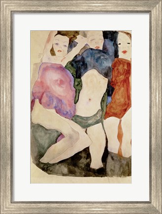 Framed Three Girls, 1911 Print
