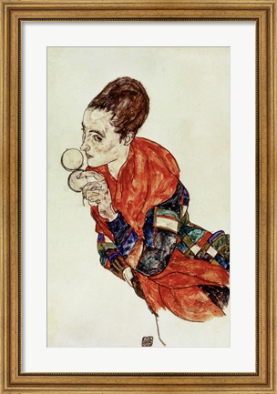 Framed Portrait Of The Actress Marga Boerner With Compact, 1917 Print