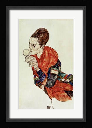 Framed Portrait Of The Actress Marga Boerner With Compact, 1917 Print