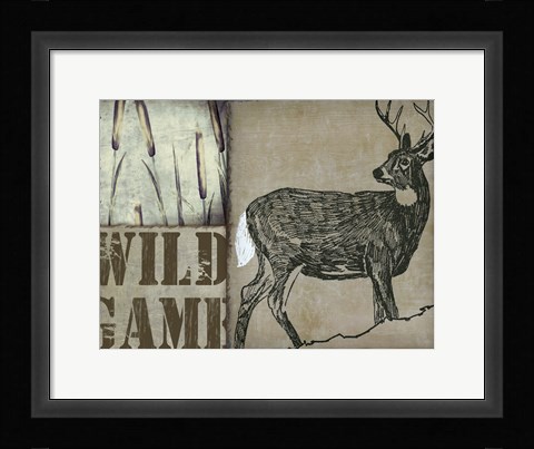 Framed Deer with white tail Print