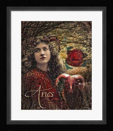 Framed Art Nouveau Zodiac Aries Print