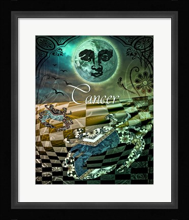 Framed Art Nouveau Zodiac Cancer Print