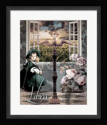 Framed Art Nouveau Zodiac Libra Print