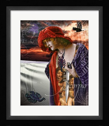 Framed Art Nouveau Zodiac Scorpio Print