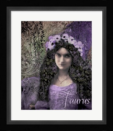 Framed Art Nouveau Zodiac Taurus Print
