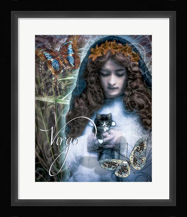 Framed Art Nouveau Zodiac Virgo Print