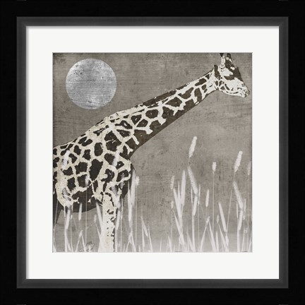Framed Moon Giraffe Print