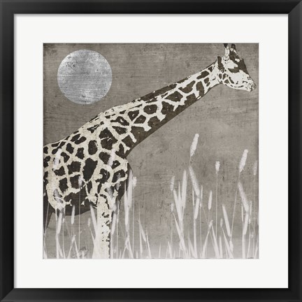 Framed Moon Giraffe Print
