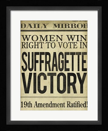 Framed Women's Right to Vote Print