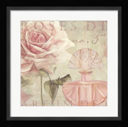 Framed Parfum de Roses I Print