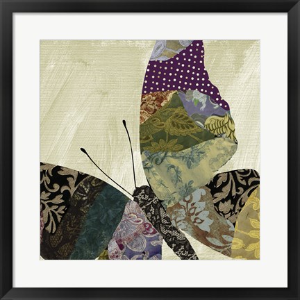 Framed Butterfly Brocade I Print
