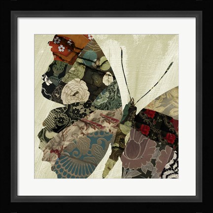 Framed Butterfly Brocade III Print