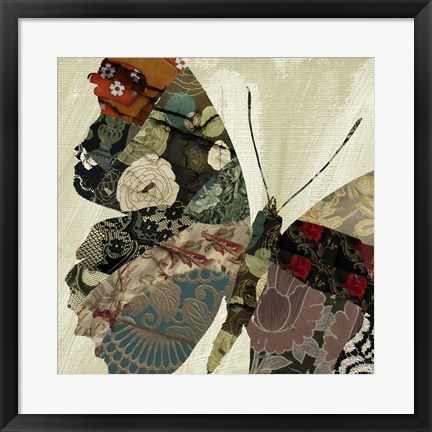 Framed Butterfly Brocade III Print