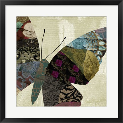 Framed Butterfly Brocade IV Print