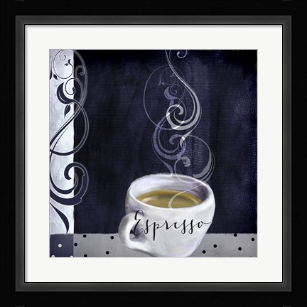 Framed Cafe Blue IV Print