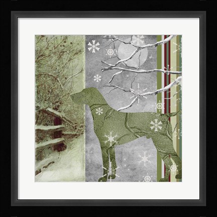 Framed Country Christmas Dog Print