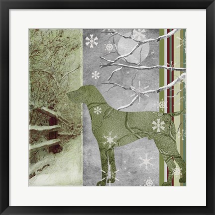 Framed Country Christmas Dog Print