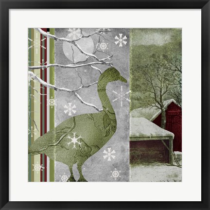 Framed Country Christmas Duck Print