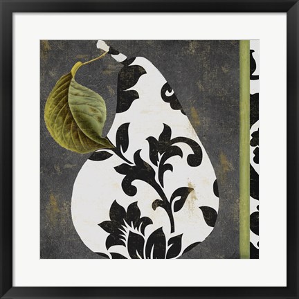 Framed Decorative Pear I Print
