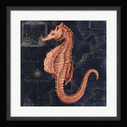 Framed Maritime Blues I Print