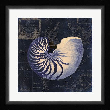 Framed Maritime Blues V Print