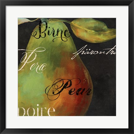 Framed Painted Pear I Print