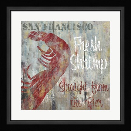 Framed Resturant Seafood I Print