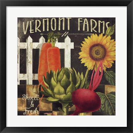 Framed Vermont Farms VIII Print