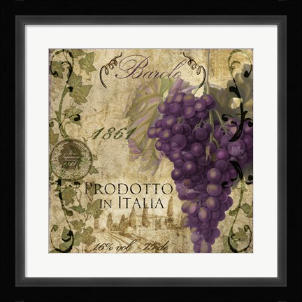 Framed Vino Italiano II Print