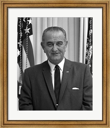 Framed President Lyndon B Johnson Print